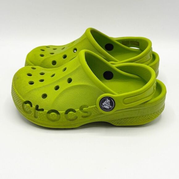Crocs Classic Lime Green Sandals - Kids US C9 - Picture 7 of 12